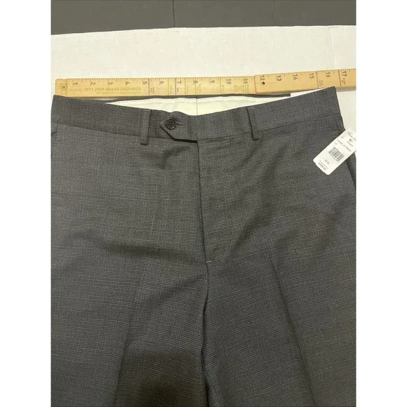 BROOKS BROTHERS Regent Fit‎ Wool Pants Micro-Houndstooth Sz W 33 X L 34 NWT Gray